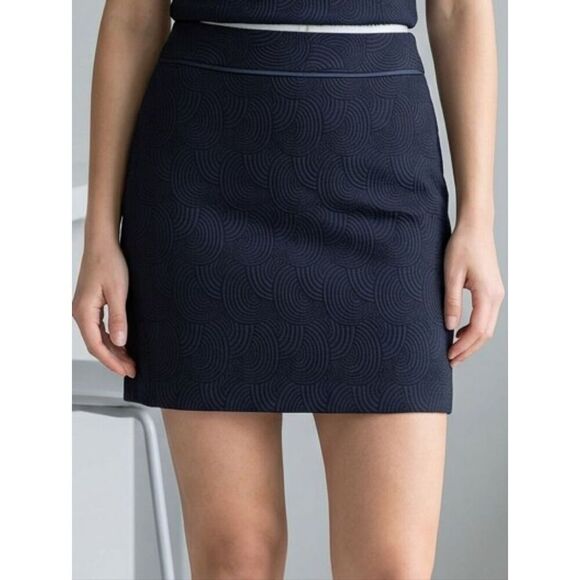 Ann Taylor Dresses & Skirts - Ann Taylor Deep Purple Wool Blend Embroidered Circles Tailored Pencil Skirt -0